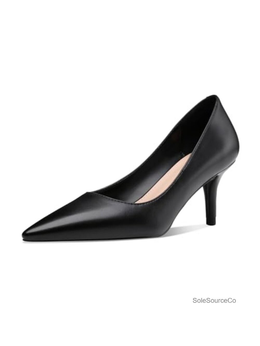 Women's CosyFever Pointed Toe Mid Heel Dress Pumps Faux Leather